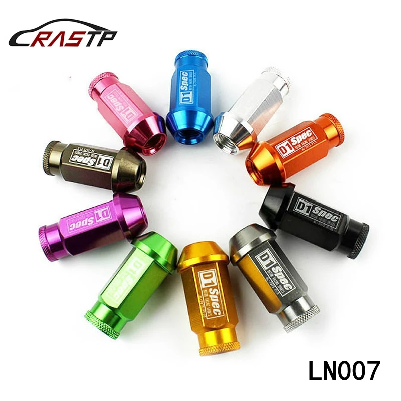 Rastp 20 peças d1 spe desempenho corrida roda lug porcas parafuso m12x1.5/1.25 comprimento 50mm alumínio universal RS-LN007-0