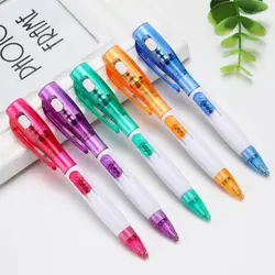 Красочный Мульти-многофункциональная шариковая ручка с светодио дный фонарик для Детский подарок школьные канцелярские принадлежности