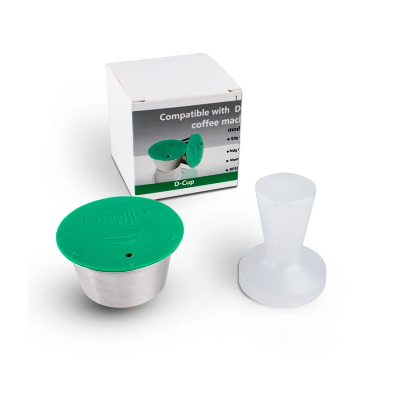 

STAINLESS STEEL Metal capsule Compatible with dolce gusto coffee Machine Refillable Reusable capsule and tamper