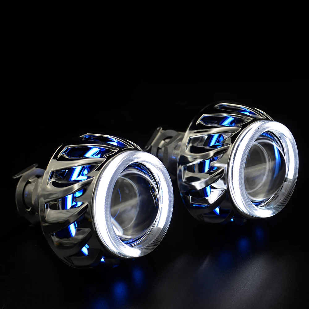 2 дюйма линзы проектора Bi Xenon Fire Wheel DRL двойная маска Angel Eye 35 Вт ксеноновый комплект