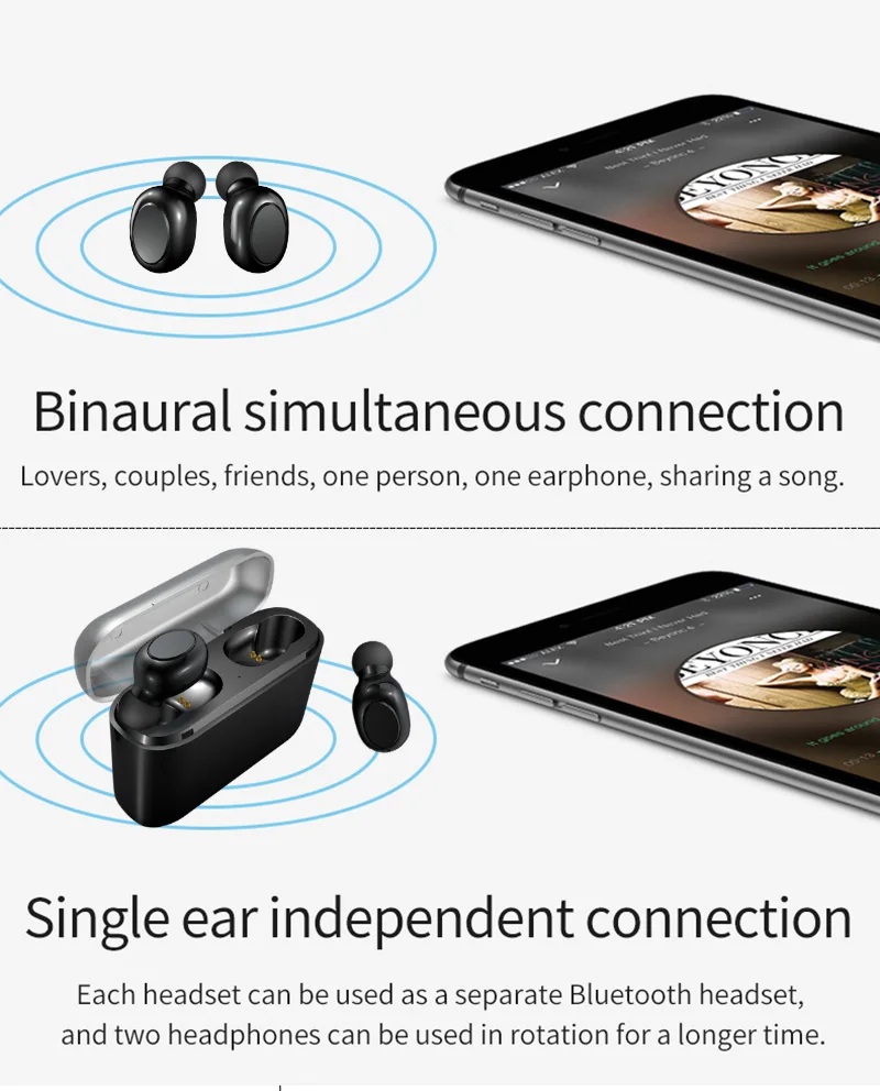TOMKAS TWS Airpods Wireless Earbuds True 5D Stereo Bluetooth Earphones Mini TWS Earphones Waterproof Handsfree with 2200mAh Power Bank (15)