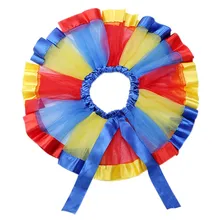 Одежда для маленьких девочек многослойная Радужная юбка-пачка для девочек юбка-американка с оборками и бантом, юбка с лентой