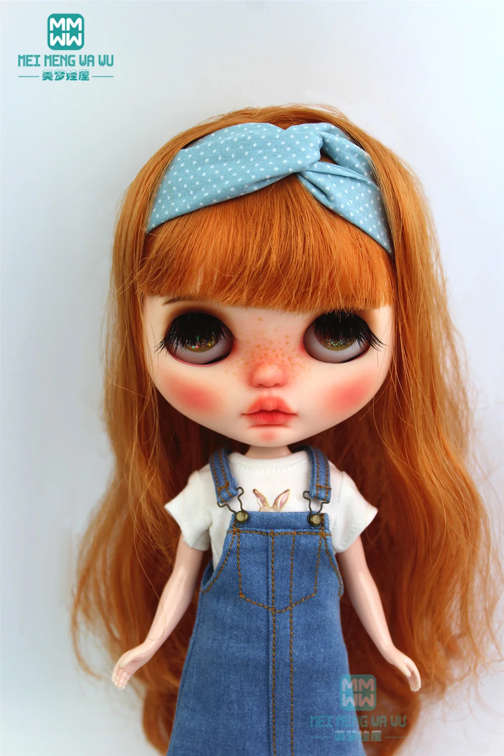 Одежда для куклы Blyth 1 шт. модное джинсовое платье на бретельках полосатые