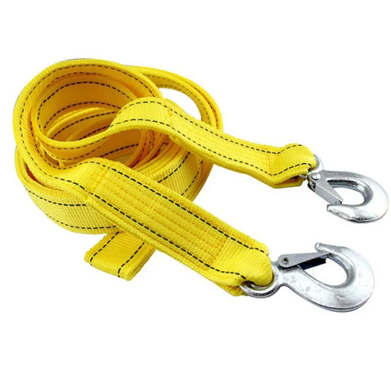 2 السنانير عاكسة مزدوجة طبقة الثقيلة سحب حزام 4 M مزدوجة سيارة السحب كابل حزام خطاف الجر حبل