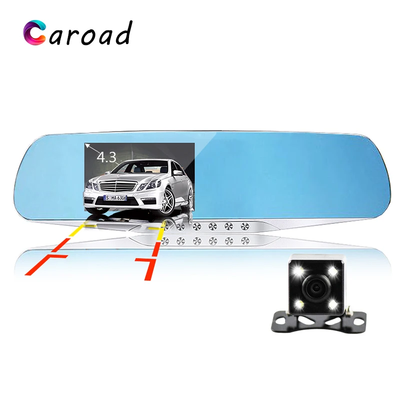 Caroad 4 3 дюймов DVR заднего вида камера для записывающее устройство автомобиля