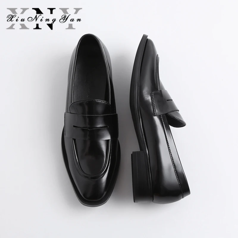 Брендовые женские туфли XiuNingYan из натуральной кожи броги на плоской подошве