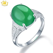 Hutang, 16x12, натуральный агат, кольца, 925 пробы, серебро, драгоценный камень, кольцо, хорошее, элегантное, классическое, зеленое, ювелирное изделие для женщин, лучший подарок, Новинка