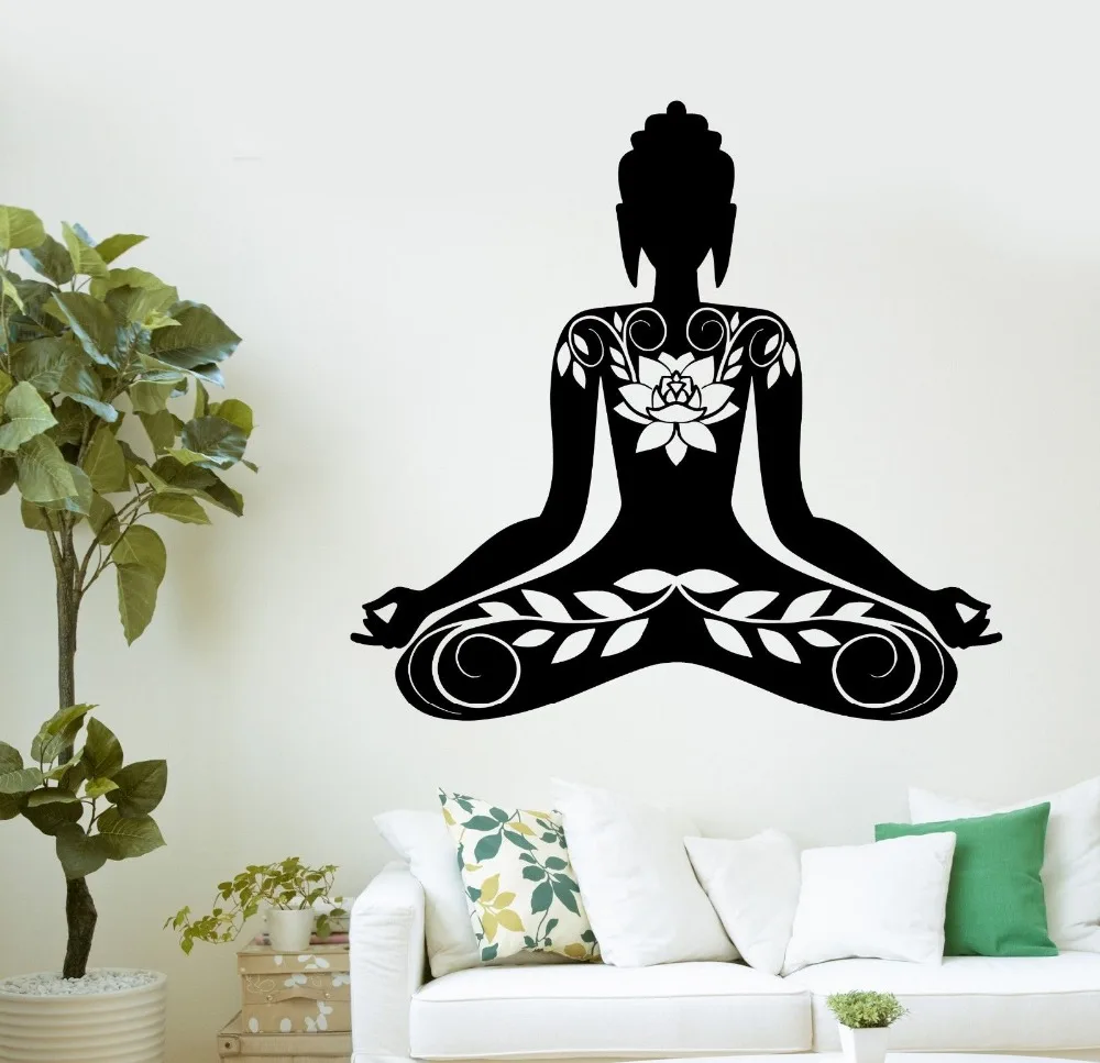 Buddha Meditation Mantra Zen Yoga Vinyl Decal Gym Home Decals PVC Wall