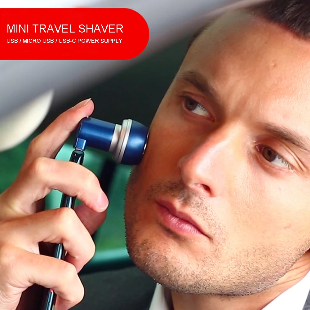 

Portable Magnetic Suction Phone Razor Mini USB Travel Shaver Micro-USB /USB / Type C Electric Shaver Devices