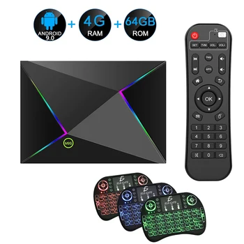 

M9S Z8 Smart TV Box 6K Android 9.0 TV Box 4GB RAM 32GB/64GB ROM Quad Core H.265 USB3.0 2.4G WiFi IPTV Set Top Box PK X96 X88 MAX