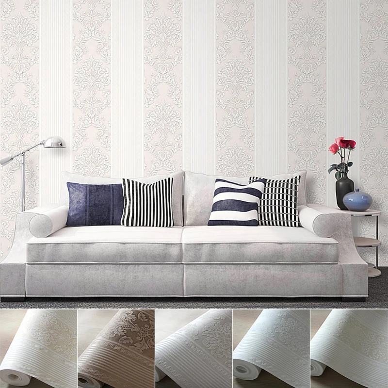 

Luxury Fashion Gold Powder Universal Stripe Wallpaper 3D Modern Living Room Waterproof Non-woven Fabric Wall Paper Rolls