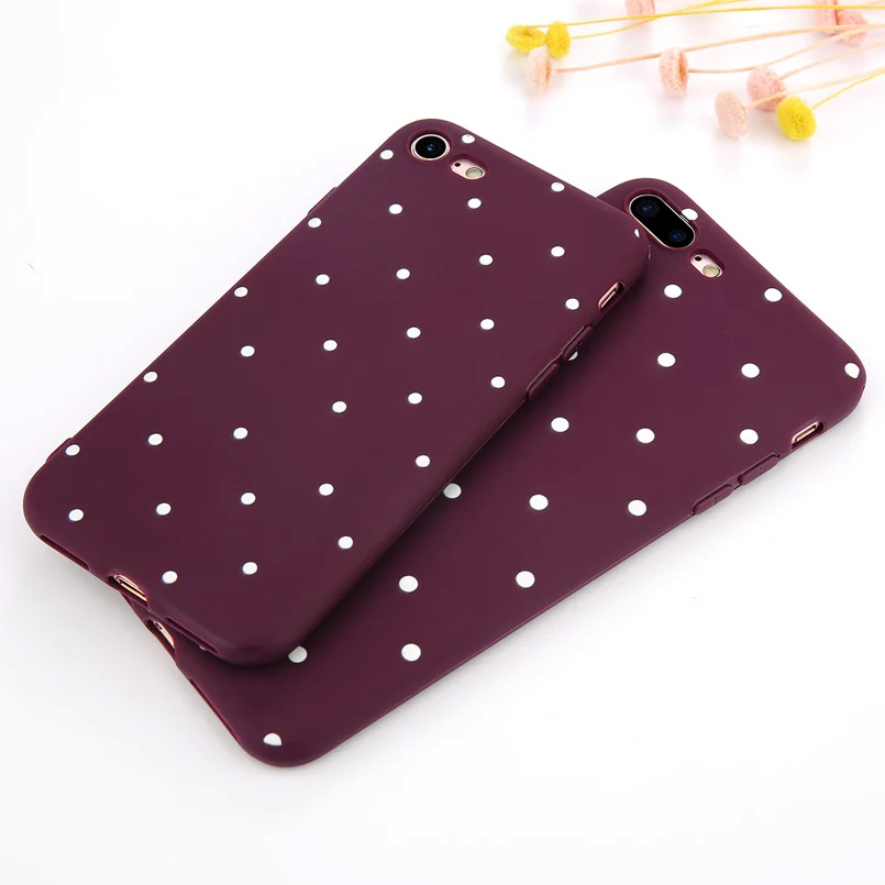 USLION Wave Point Phone Case For iPhone 8 Plus Wine Red Ploka Dots Soft TPU Back Cover For iPhone X XR XS Max 7 6 S Plus 5 5S SE USLION Wave Point Phone Case For iPhone 8 Plus Wine Red Ploka Dots Soft TPU Back Cover For iPhone X XR XS Max 7 6 S Plus 5 5S SE