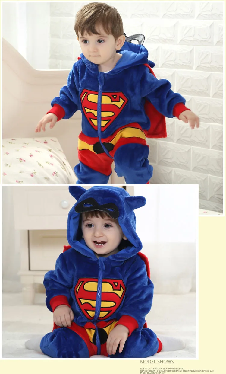 Baby Cartoon Rompers Newborn Hooded Toddler Clothing Boys Girls Minions Animal Jumpsuit Playsuit Costume Flannel Baby Rompers