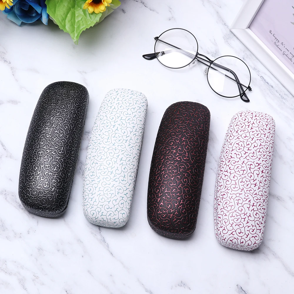 New Fashion Print Eyeglasses Box Sunglasses Eye Glasses Case for Women Men Hard Metal Glasses Protector Box Eyewear Accessories