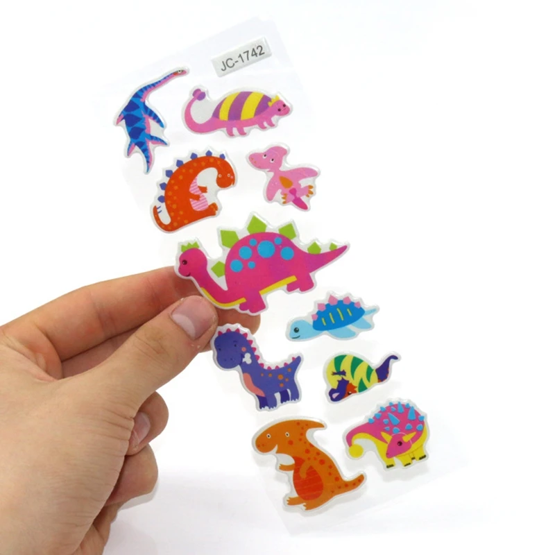 3D пузырьковая наклейка пышные наклейки динозавры мир Юрского периода животные Скрапбукинг мобильный телефон водонепроницаемые наклейки игрушки для детей