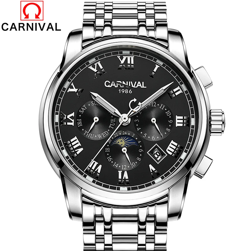

Luxury Brands Carnival watch relogio masculine men sapphire Gold stainless steel waterproof Wristwatches Automatic machine watch