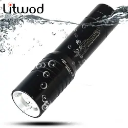 Litwod Z30DV02 Дайвинг светодиодный фонарик 3800Lm XM-T6 костюм для дайвинга 80 м лампа Lanterna с 18650 USB Автомобильное зарядное устройство переменного тока