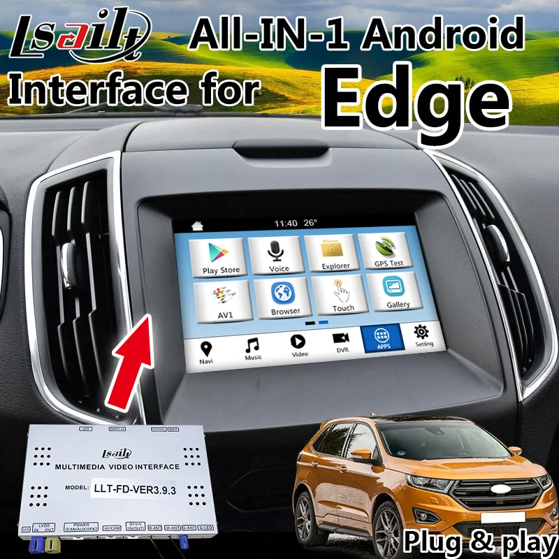 Все-в-1 Plug & Play Android gps-навигация для Ford SYNC 3 Edge Fiesta и т. д. с приложением Mirrorlink управление рулевым колесом