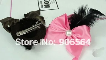 

the fashion handmade mini fascinator hats many color children's cocktail hat with hairpin Free shipping wholesale and retail M14