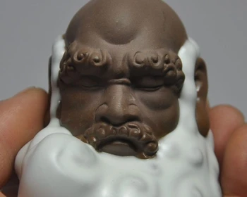 

old china Porcelain Masters Carved Arhat Damo Bodhidharma Dharma Buddha statue