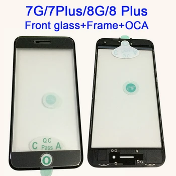 

100Pcs Free DHL 3 in 1 Cold Press LCD Touch Panel Screen Front Glass Lens with Frame OCA film For iPhone 8G 8 Plus 7G 7 Plus
