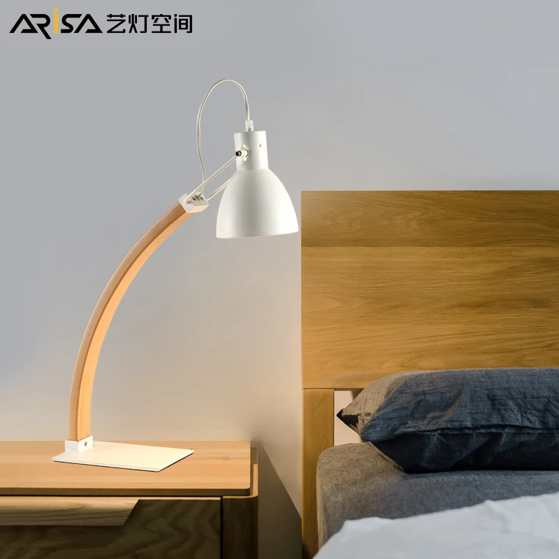 

Modern LED Nordic Wooden Table Lamps Bedroom fixtures Decoration Bedside luminaire Reading Lighting Study room desk lights