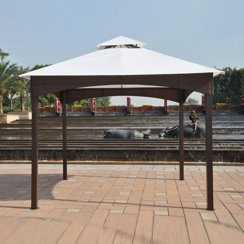 3*3 meter pavillons eisen rahmen wicker rattan outdoor ...