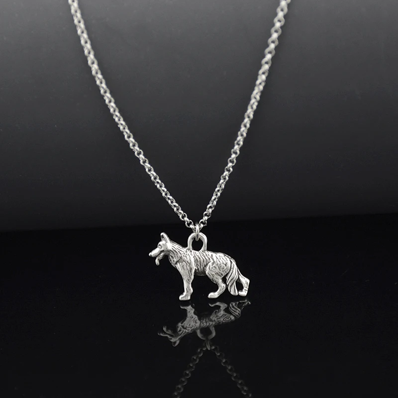 Ретро стиль 3D винтажное серебряное ожерелье с подвеской в виде немецкой овчарки и бельгийской собаки малинуа и крупного рогатого скота