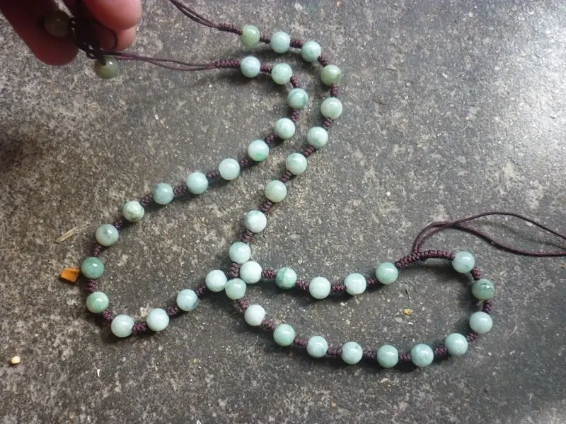 

1696 Antique Chinese ancient aristocratic wearing Jadeite jade necklace