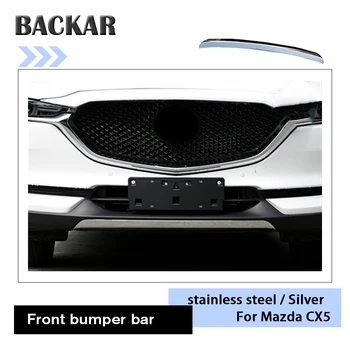 

BACKAR Auto Car-styling Front Bumper Frame Trim Stickers Decorative Protector For Mazda CX-5 CX5 CX 5 2017 2018 KF Accessories