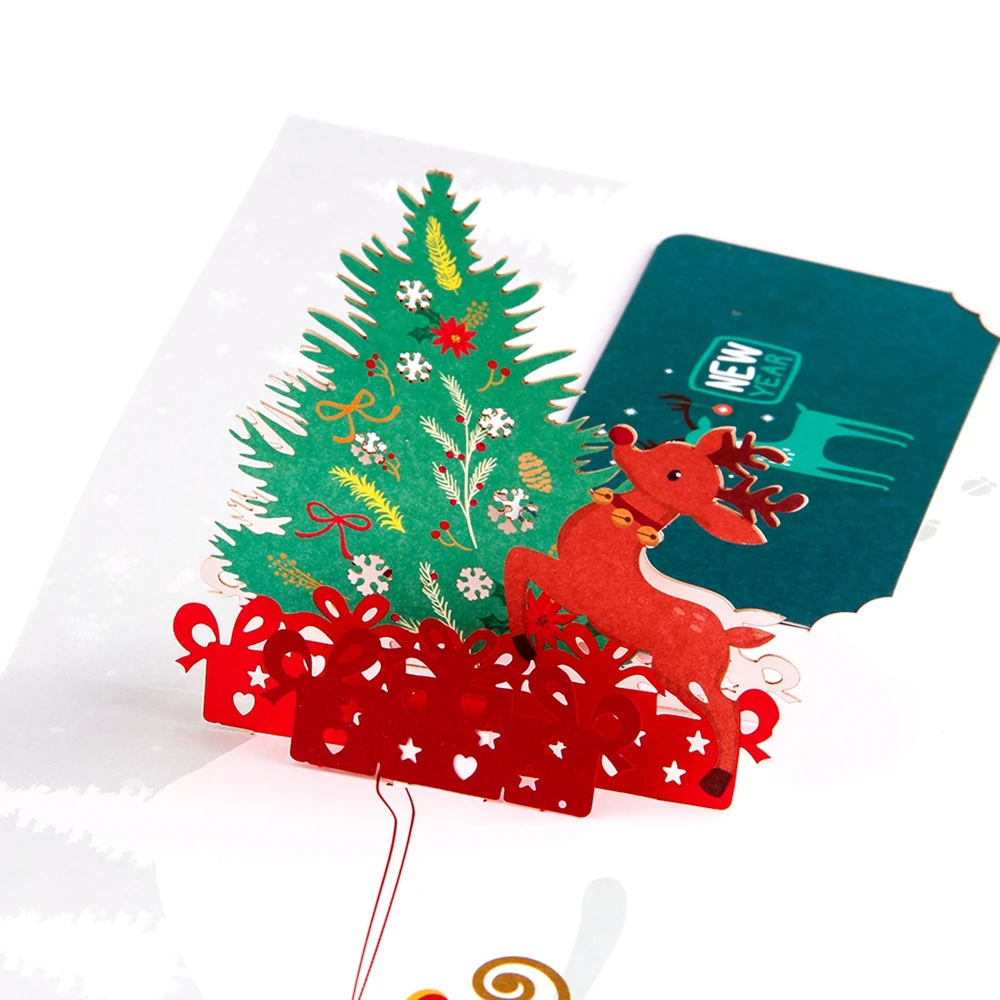 Сердце Луна Счастливого Рождества ПРИВЕТСТВИЕ КАРТЫ 3D лазерная резка X'mas