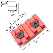 3 слота/1,42 ''M-lok рельсовый профиль Picatinny/Weaver система крепления segmen_китайский красный анодированный для M LOK Handguard