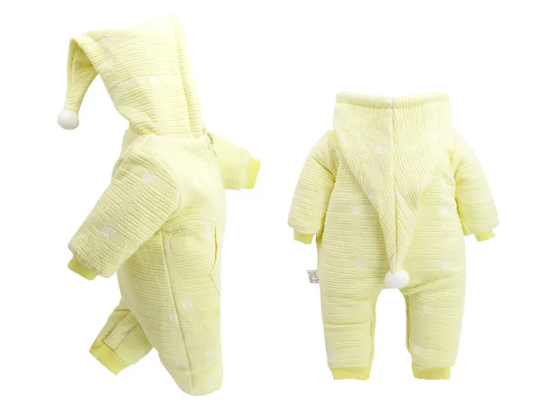  Baby Winter Thick Cashmere Rompers Baby Boys Baby Girls Thick Cotton Romper Kids Full Hooded Bodysuits Newborn Jumpsuit 201715