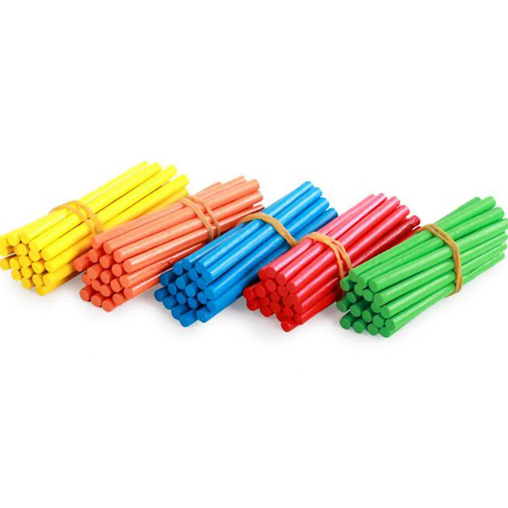 100pcs Colorful Bamboo Counting Sticks Mathematics Teaching Aids Counting Rod Kids Preschool Math Learning Toys for Children