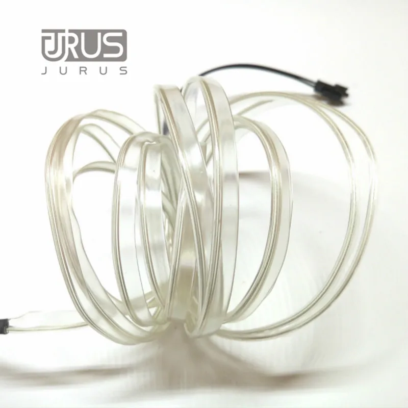 JURUS 5Meters Car Interior Lighting Led Lights For Auto Flexible El Wire Rope Tube Neon Line 10 Color 12V Inverter Free Shipping