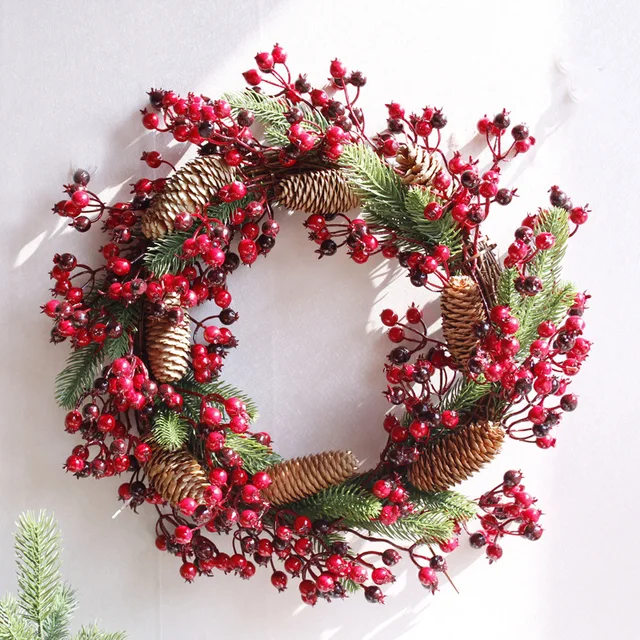 christmas wreath door decoration artificial foam berry wreath with natural pine cone pendant wall decoration free - How To Decorate Artificial Christmas Wreath christmas wreath door decoration artificial foam berry wreath with natural pine cone pendant wall decoration free - How To Decorate Artificial Christmas Wreath