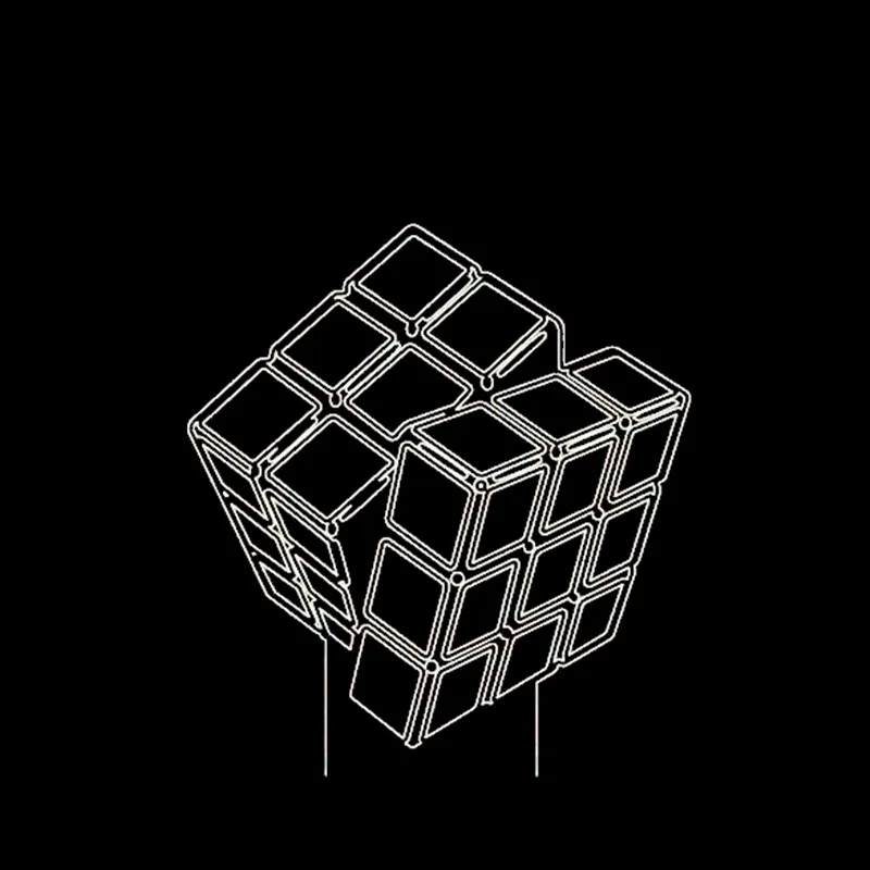

Led Creative Kids Toy Gift 3D Innovative Design Visual Rubik's Cube Modelling Night Lights 7 Colorful Usb Touch Button Desk Lamp