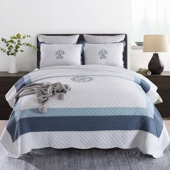 

CHAUSUB Bedspread Quilt Sets 3-piece Patchwork Coverlet Quilted Cotton Quilts Bed Cover Shams King Queen Size Summer Blanket