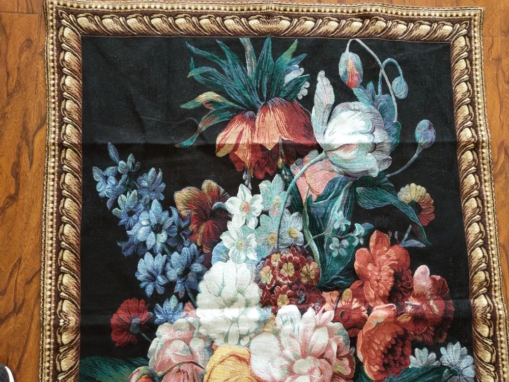 100x138 см Бельгийская Жаккардовая Ткань Гобелен Европейский пасторальный рисунок цветок натюрморт цветочные картины с фруктами Настенный Ковер ST-26