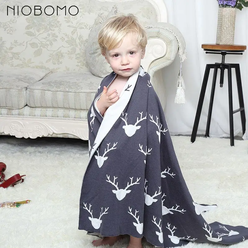 

NIOBOMO Nordic Home Traveling Hotel Blanket Soft Warm Home Animals Pattern Blanket Super Soft Coverlet Sofa Furnishing Blanket