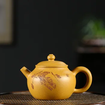 

Full Raw Ore Gold Section Mud One Zen Pot Infusion Of Tea Preserve One's Health Kettle Kungfu Online Teapot Tea Set Wholesale