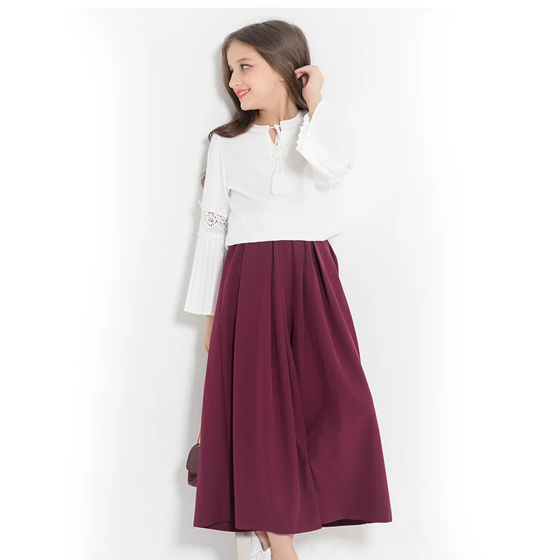 

Long Sleeve Clothes Girls 10 years Two-piece Teen Girls Chiffon Outfit Little Girls Clothing Set