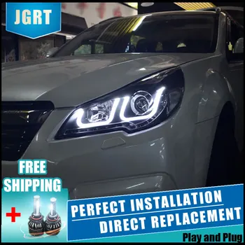 

2PCS LED Headlights For Subaru Outback 2010-2013 Car Led Lights Double Xenon Lens Car Accessories Daytime Running Lights