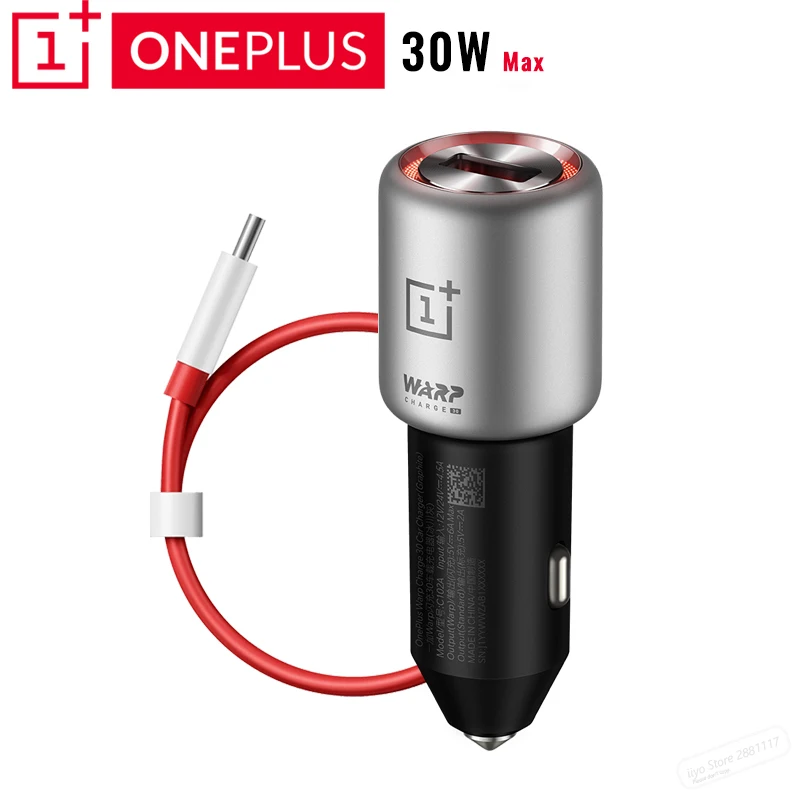 

Original Oneplus Warp Charge 30 Car Charger 5V=6A Max For Oneplus 7 Pro Normal QC For Oneplus 3 / 3T / 5 / 5T / 6 / 6T / 7