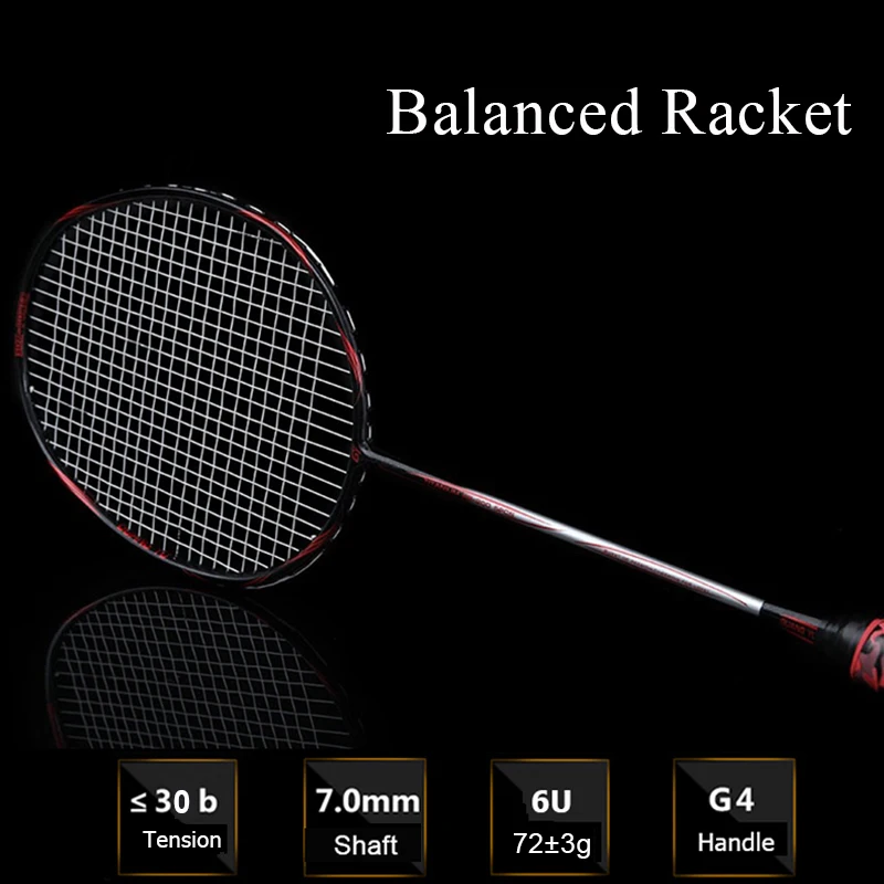 LOKI 6U 72g Strung Badminton Racket Balanced Professional Carbon