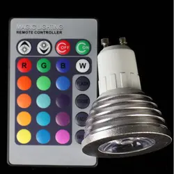 Бесплатная Доставка 10 шт. энергосбережения 4 Вт GU10 E27 MR16 RGB E14 светодиодные лампы свет Цвет изменение ИК-пульт дистанционного