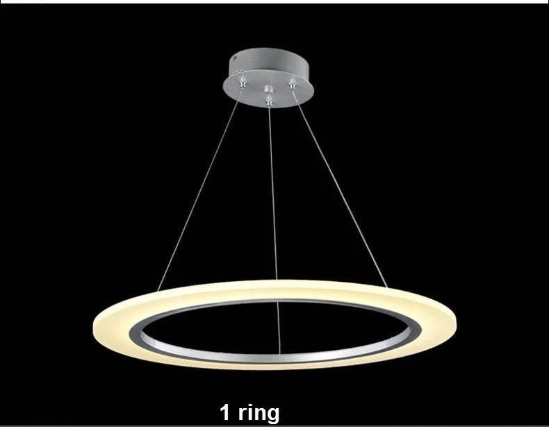 3/2/1 кольцо Алюминий Акрил светодиодный потолочный светильник Гостиная Спальня кабинет лампа офис и коммерческого освещения chandelier90-240V