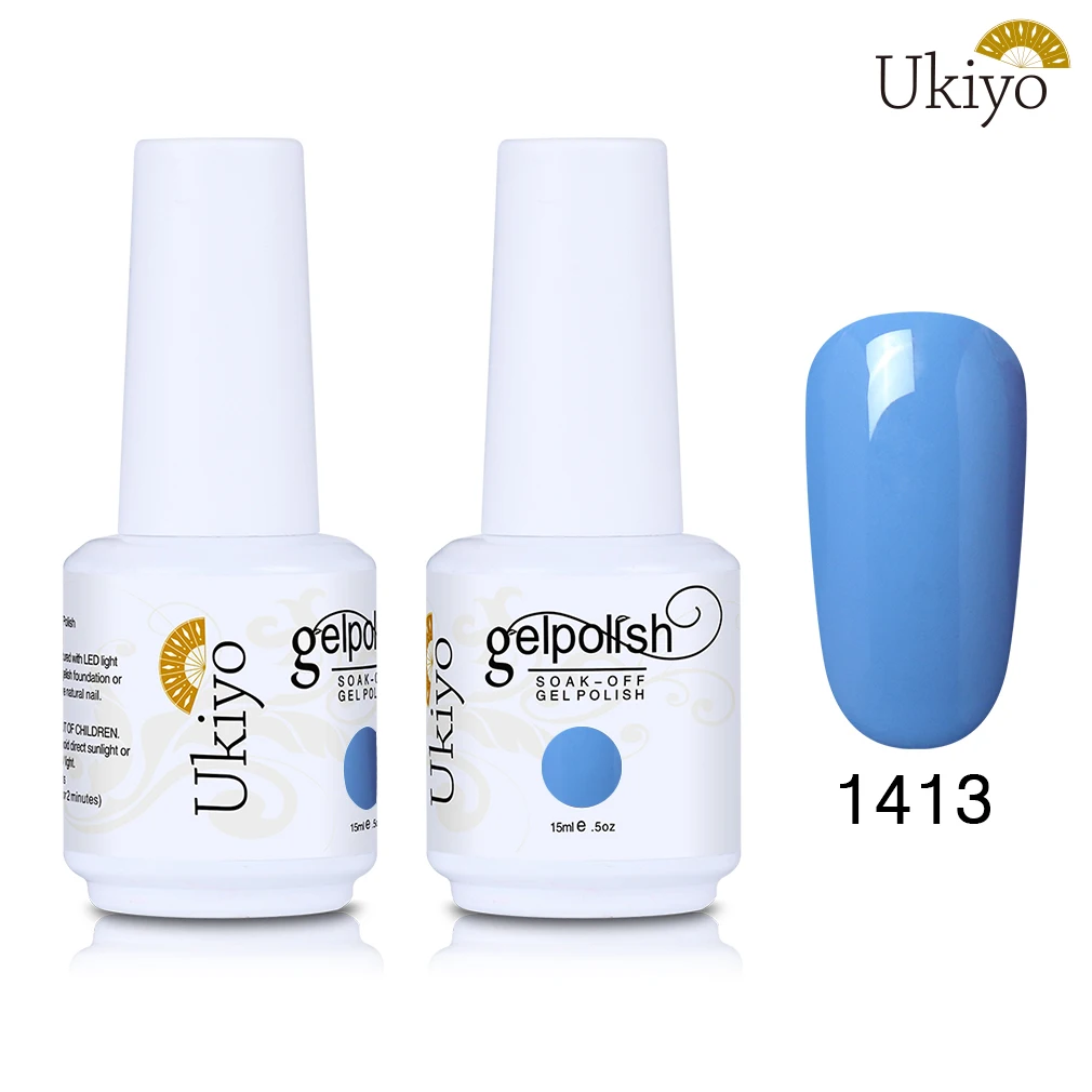 Ukiyo 15 мл Лак для ногтей 170 великолепный цвет Гель-лак для ногтей Vernis полуперманентное верхнее покрытие Базовое покрытие гель-лаки для ногтей Гель-лак - Цвет: 1413