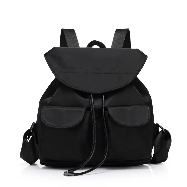 High quality black nylon backpack woman small waterproof travel