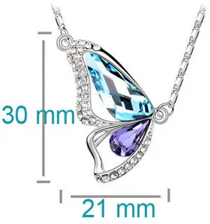 Бабочка с австрийскими кристаллами стрекоза кулон ожерелье серьги браслет Модные Ювелирные наборы Романтический бренд дизайн